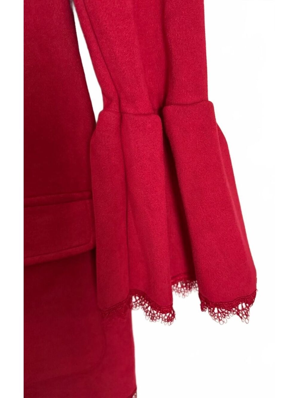 Dress Red Mini Indie BOHO Size Large Coquette Cottage Peasant Red Tomato Rare - Picture 7 of 9